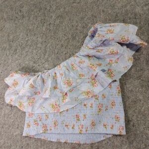 Abercrombie & Fitch Light Blue Floral Top